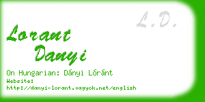 lorant danyi business card